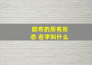 欧布的所有形态 名字叫什么